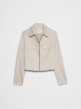 Banana Republic VEGAN SUEDE Cropped Jacket - Beige